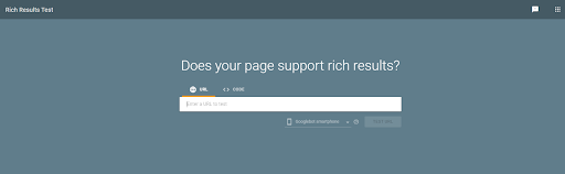 Google's rich snippet results testing tool