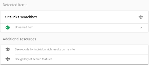A screenshot of the detected items notice that will show on the testing tool if your page is eligible for rich results