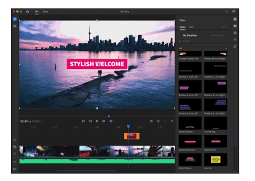 Adobe Premiere Rush CC video editing app for instagram