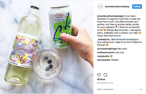 An example of a post created by a micro-influencer for La Croix