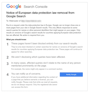 How to Deal with a Notice of Removal from Google Search - Ignite Visibility