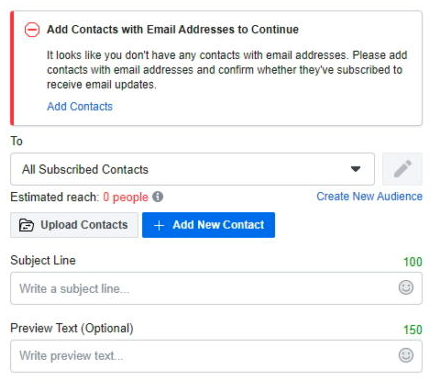 Facebook email marketing tools