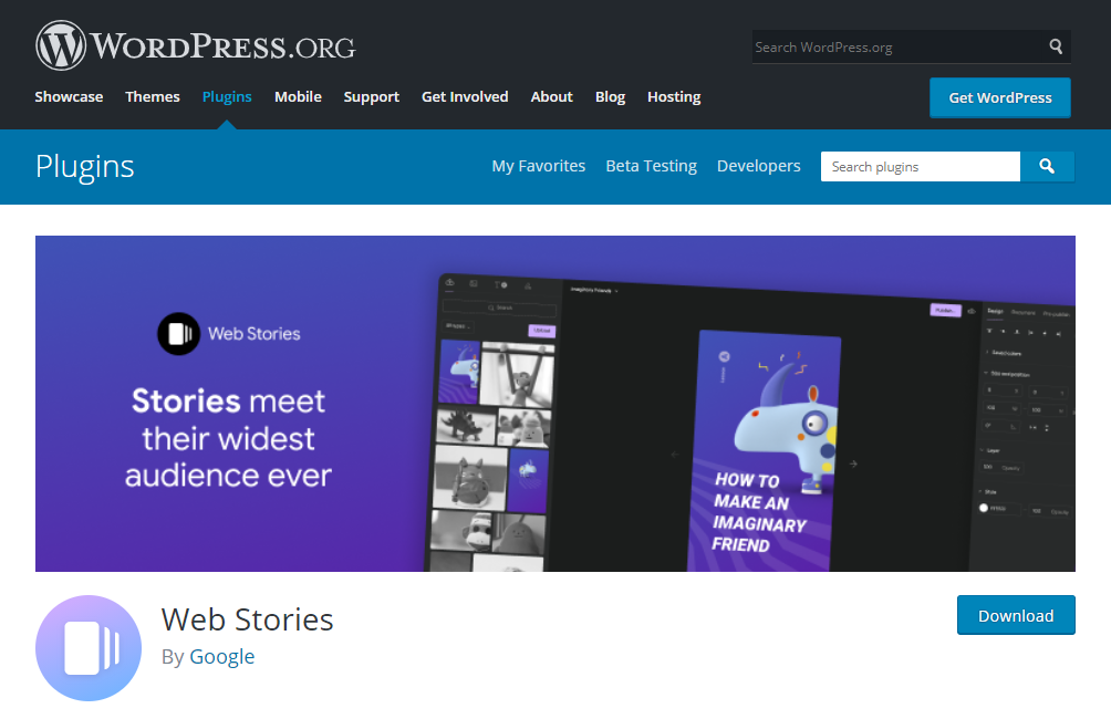 Word Press web stories screenshot