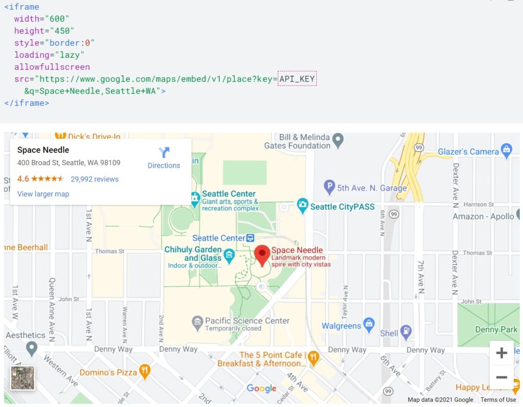 Google Maps Embed API