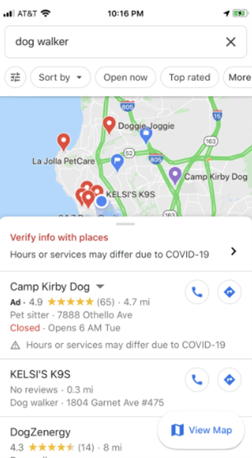 Google Ads Local Extension Showing Up as the First Result on Google Maps