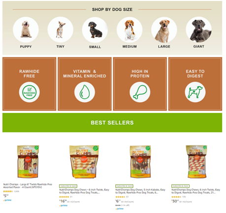 Amazon Storefront Example: Nutri Chomps