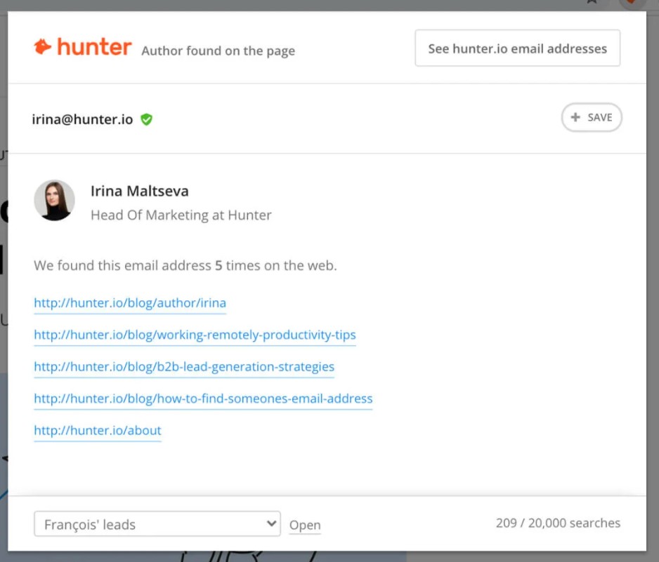 Google Chrome Extension: Hunter