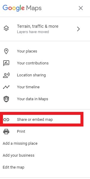 Share or Embed A Google Map