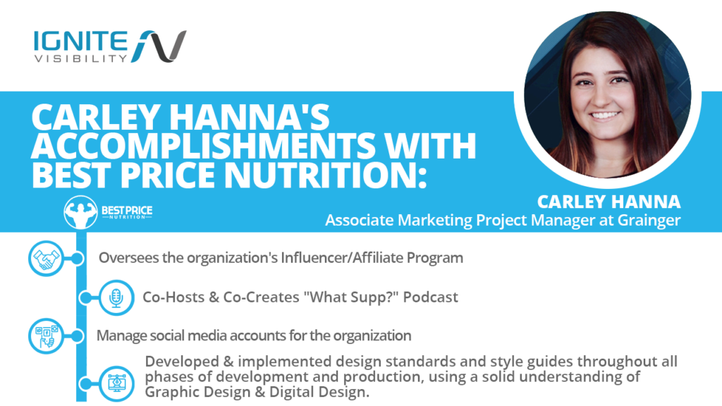 Carley Hanna's Accomplishments with Best Price Nutrition