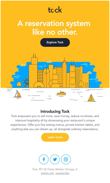 Email Campaign Design Example: Tock
