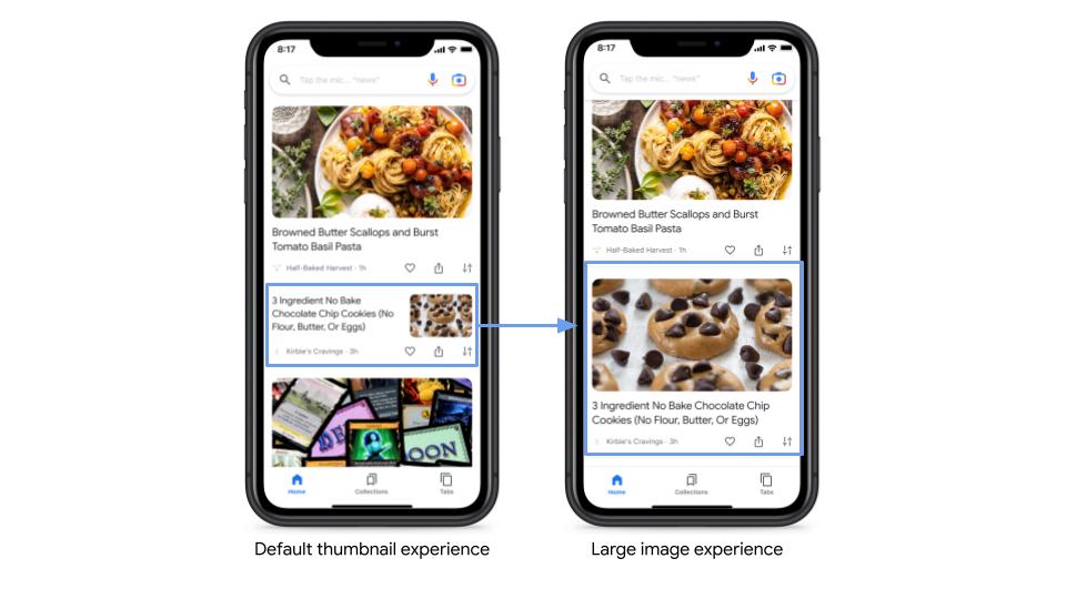 Default Thumbnail Experience vs Large Image Experience
