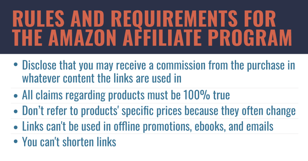 Rules and Requirements for the Amazon Affiliate Program