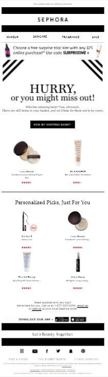 Sephora Promotional Email