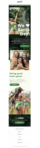 Aerie Eath Day Email Marketing Campaign