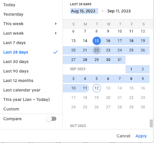 Edit Date Range