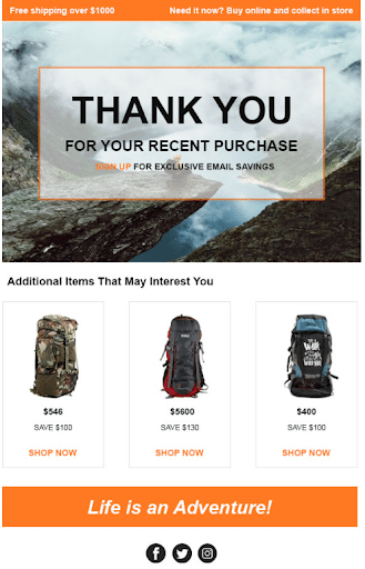 Post-purchase-email-example-for-BFCM-marketing