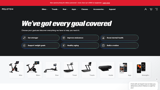 Peloton’s Website Revamp