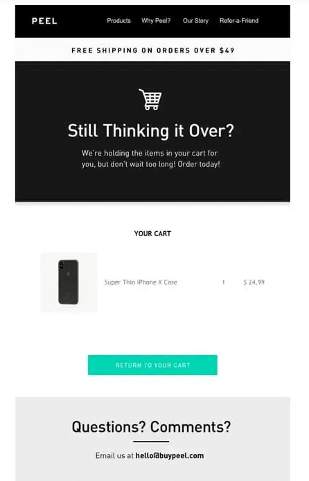Abandoned-cart-email-example-for-a-lead-nurture-strategy