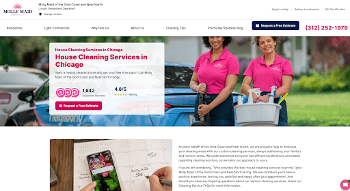 Molly-Maid-is-a-franchise-with-many-geo-pages-featuring-relevant-locally-targeted-terms-for-good-near-me-SEO