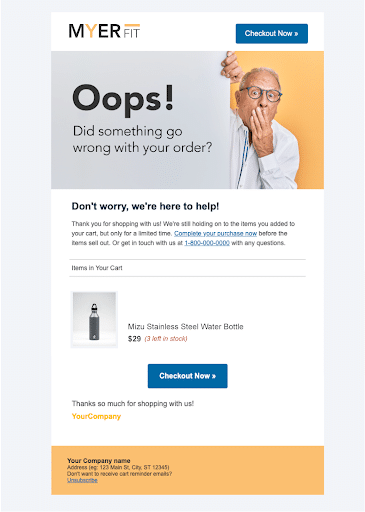 Cart Abandonment Email Example