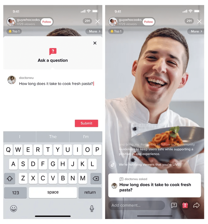 Example-of-@GuyWhoCooks-going-Live