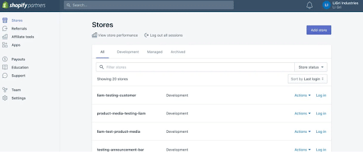 Shopify-development-stores-for-testing-app-projects
